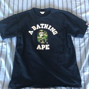Bape navy camp college tee
